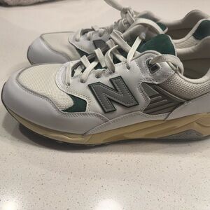 New Balance Cream and Green Sneakers